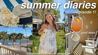 SUMMER DIARIES EP. 1  my first brand trip! vacation vlog, pool days, yoga, movie nights, etc ️