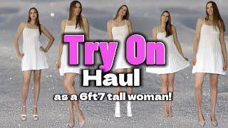 Try On Haul - Short dress and heels as a 6ft7 tall woman!