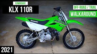 2021 Kawasaki KLX 110R Walkaround | 110 cc Kids Dirt Bike / Off-Road Trail Motorcycle