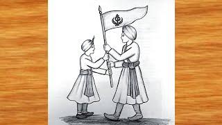 Chhote sahibjade Drawing || Pencil Drawing of veer bal diwas ||Veer Bal Divas Drawing with pencil ||