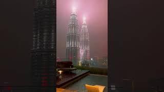 The Petronas Towers ️ #malaysia #clouds #aesthetic #fyp #storm #viral #klcc @thailand_adel