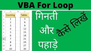 How to Use VBA For Loop For Tables and Countings