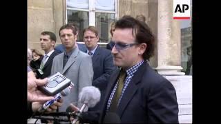 Rock star meets French President to discuss Africa