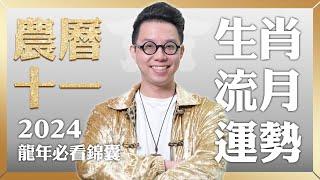 2024農曆十一月(12/1~12/30)【十二生肖運勢】命理師 簡少年