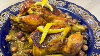 POULET AUX OLIVES à la Marocaine et sa sauce à l’oignon (Daghmira)