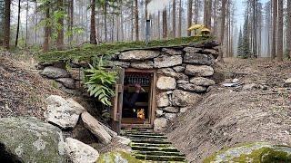 Building a stone hut in a secret location