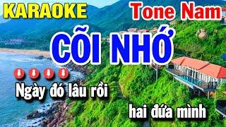 Karaoke Cõi Nhớ Tone Nam Nhạc Sống Ebm | Huỳnh Lê