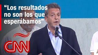 El discurso completo de Sergio Massa tras perder las elecciones presidenciales en Argentina