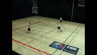 Basketball 3 on 0 Basket Cut + Down Screen + V Cut - Rotation Drill