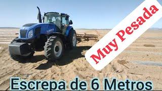 ESCREPA DE 6 METROS AFINANDO LAS CALLES EN CALABAZA TS6.140Elite NEW HOLLAND