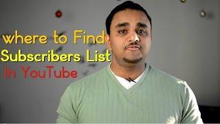 YouTube Subscribers List -Where to Find Subscriber List in Your Channel