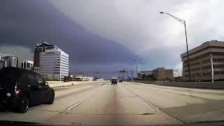 Driving along Interstate 4 through Orlando, Florida