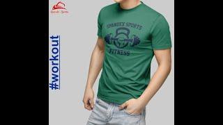 Fitness Cotton T-Shirt. Spandex Sports.