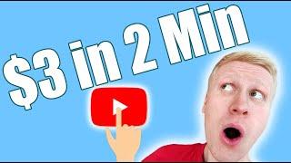 How to EARN $3 in 2 MINUTES WATCHING VIDEOS? (Click-By-Click Tutorial)