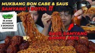 KONTEN PALING GAD OTAK SAMA REKT ‼️ MUKBANG 1 BOTOL SAUS SAMYANG & BON CABE | PAKE 5 MIE + 10 AYAM