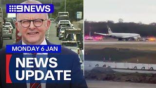 PM on election campaign blitz; Airport dramas after plane tyres catch fire | 9 News Australia