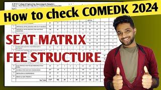 How to check COMEDK:2024 seat matrix and fee structure? | COMEDK counselling 2024