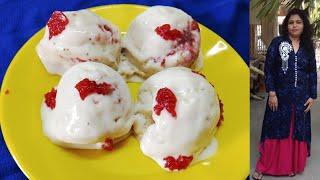 strawberry crush ice creem / natural / without food color - egg less ice creem