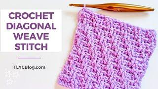 SO PRETTY! Crochet Stitch for Baby Blankets, Pillows, and Rugs | Diagonal Weave Stitch