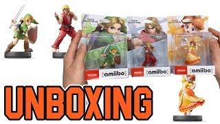 Super Smash Bros Series Amiibo Ken / Daisy / Young Link Unboxing!!