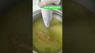 Making natural cold process lemongrass soap #shorts #soapmaking