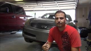 The Average Guys Garage- How to change a thermmostat on a 2003 Infiniti G35