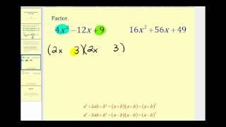 Factoring a Perfect Square Trinomial