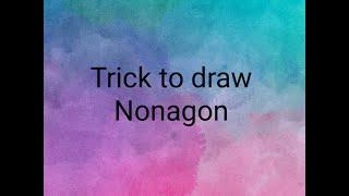 how to draw Nonagon in very easy way|how to draw nonagon step by step