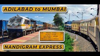 ADILABAD to MUMBAI (Thane) : Onboard Nandigram Express with some beautiful tracksounds | SEP 2023