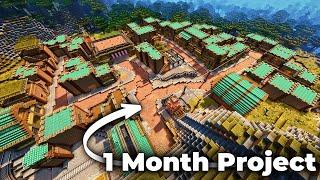 I Spent a Month Building an Entire Town in Minecraft!