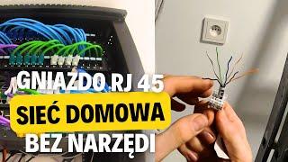 223. Montaż gniazda RJ 45 kat 6 bez narzędzi na skrętce. Sieć LAN Home Office Szafa Rack Omada