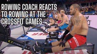 Rowing coach reacts to rowing at the crossfit games