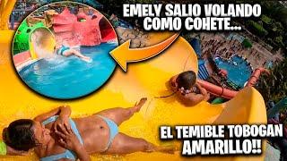 Listos para tirarnos del tobogan MAS ALTO de termos del rio. Vean como aterrizó EMELY.