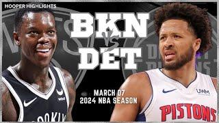 Brooklyn Nets vs Detroit Pistons Full Game Highlights | Mar 7 | 2024 NBA Season