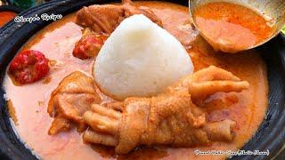 How To Make Authentic Peanut Butter Soup With Rice Ball Today. Ghana Nkatie Nkwan Special!