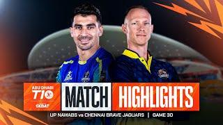 2024 Abu Dhabi T10 I Match 30 Highlights: Chennai Brave Jaguars vs UP Nawabs | Season 8