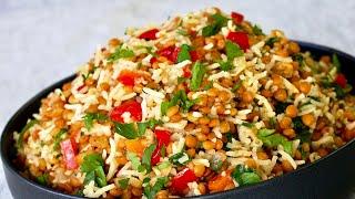 Easy and Healthy Lentils with Rice Recipe - Mediterranean Diet