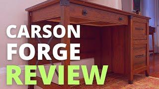 Sauder Carson Forge Desk Review | The Best Rustic Industrial Writing Desk with Side Metal X Design