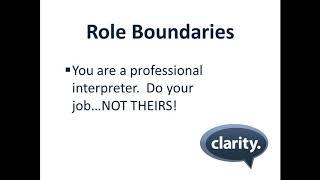 Interpreter Training (Role Boundaries)