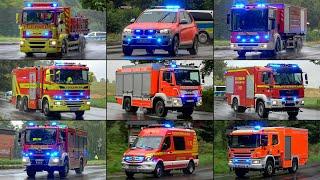 [FIRMENKOMPLEX in VOLLBRAND] - Einsatzfahrten der FEUERWEHR aus dem Kreis METTMANN zum GROßFEUER