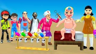 Scary Teacher 3D vs Squid Game Heal The Baby Stung By a Bee 5 Time Challenge And The Ending of MissT