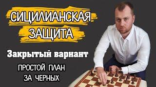 Сицилианская защита.  Закрытый вариант. Простой план за чёрных