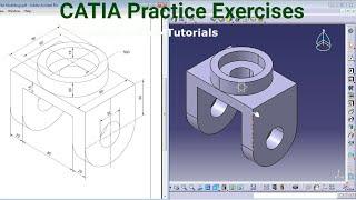 CATIA Training Course Exercises for Beginners - 4 | CATIA V5 Part Design Exercises