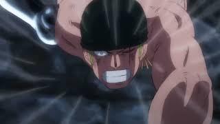 Zoro try to cut King on Half but he's still not damaged