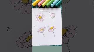 Drawing techniques || How to draw ￼flower #drawing #art #shorts