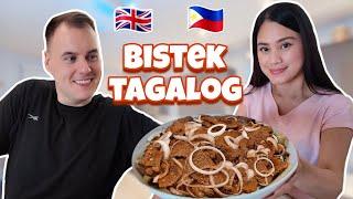 British Husband Tries Bistek Tagalog For The First Time | Filipina Life In UK  #filipinofood