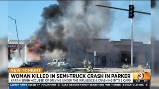 Woman killed in semi-truck crash in Parker Arizona