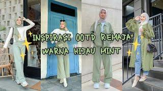 INSPIRASI OOTD STYLE HIJABERS WARNA HIJAU MINT||KELIHATAN LEBIH BERWARNA#ootd