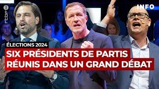 Élections 2024 : six présidents de partis réunis dans le grand débat #QR -  RTBF Info