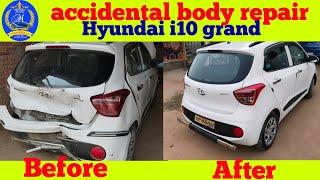 Hyundai i10 grand accidental body repair Hyundai restoration Maharaja motor mmw#video #trending